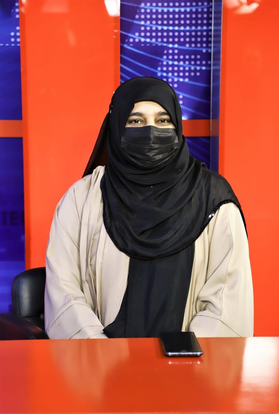 Dr. Shaheen Shahzadi speaking in a television studio